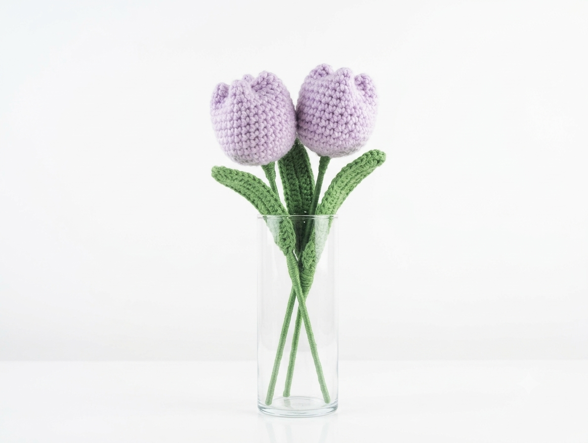 Handmade Crochet Lavender Tulips